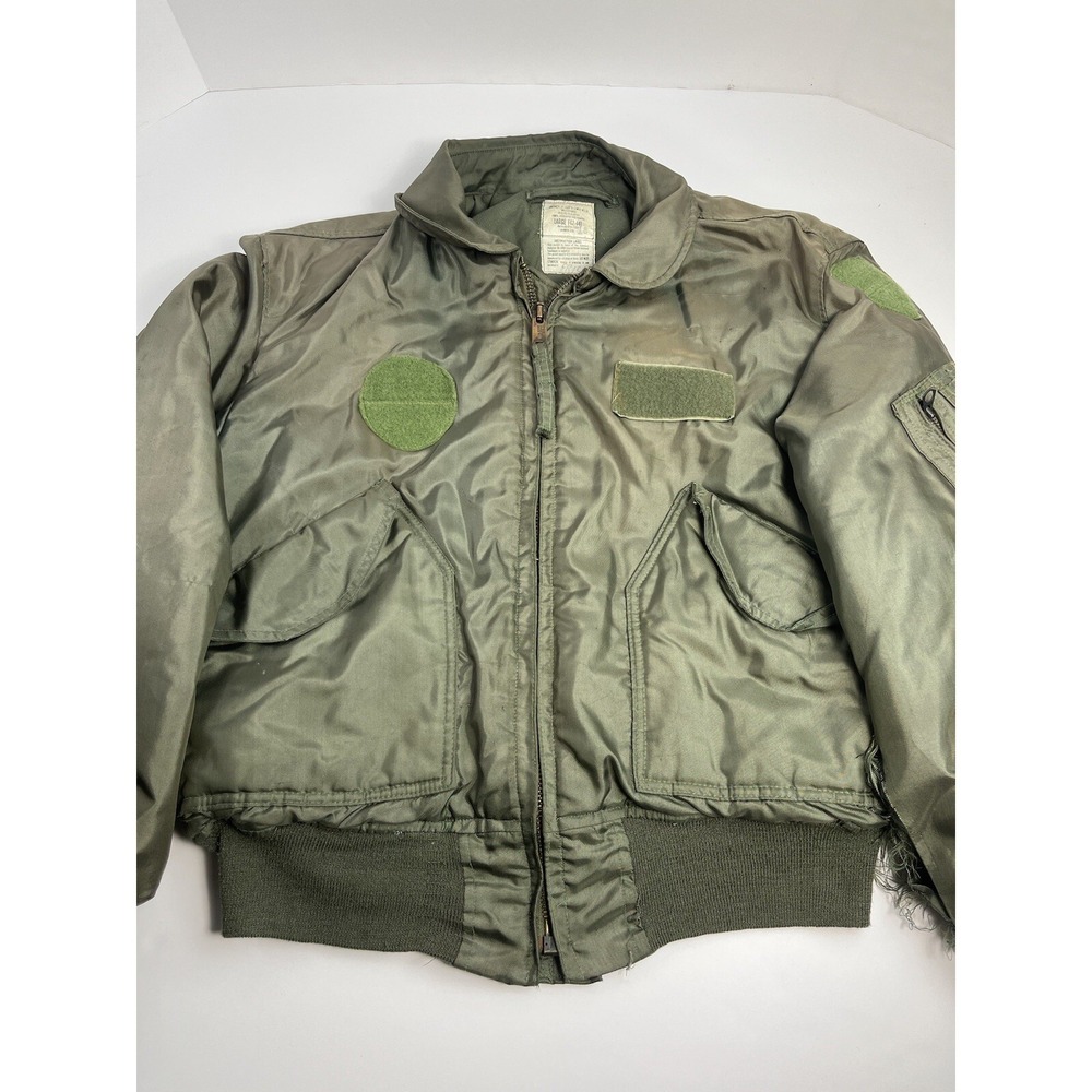 Vintage Men's Flight FLYERS Green Jacket CWU-45/P Large Military USAF - Damaged
